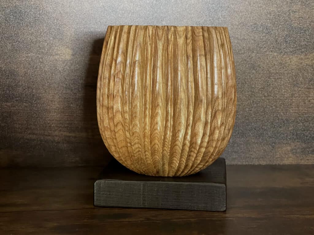 Scottish elm grooved bowl